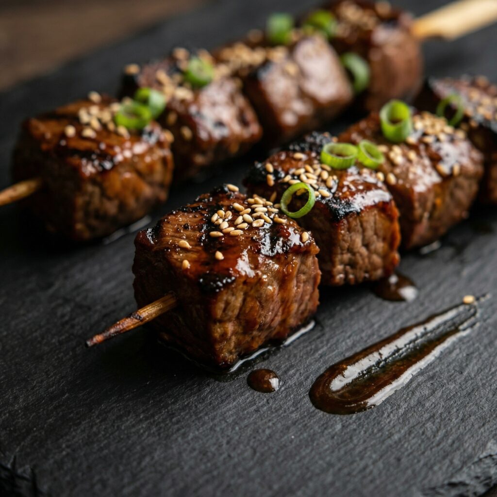 Sweet, Savory & Sizzling: Irresistible Sticky Soy Steak Skewers
