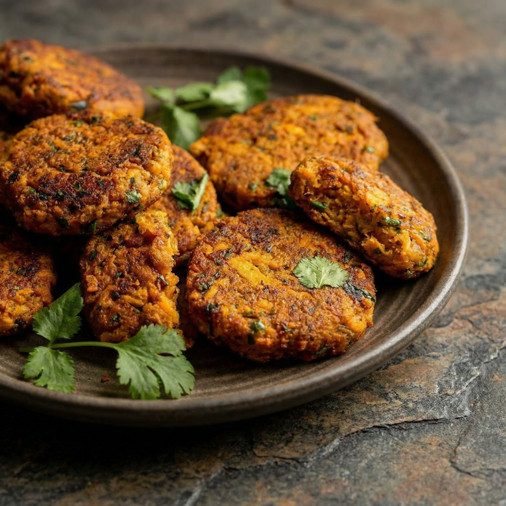 Golden, Spiced, and Delicious: Indian Spiced Sweet Potato Patties