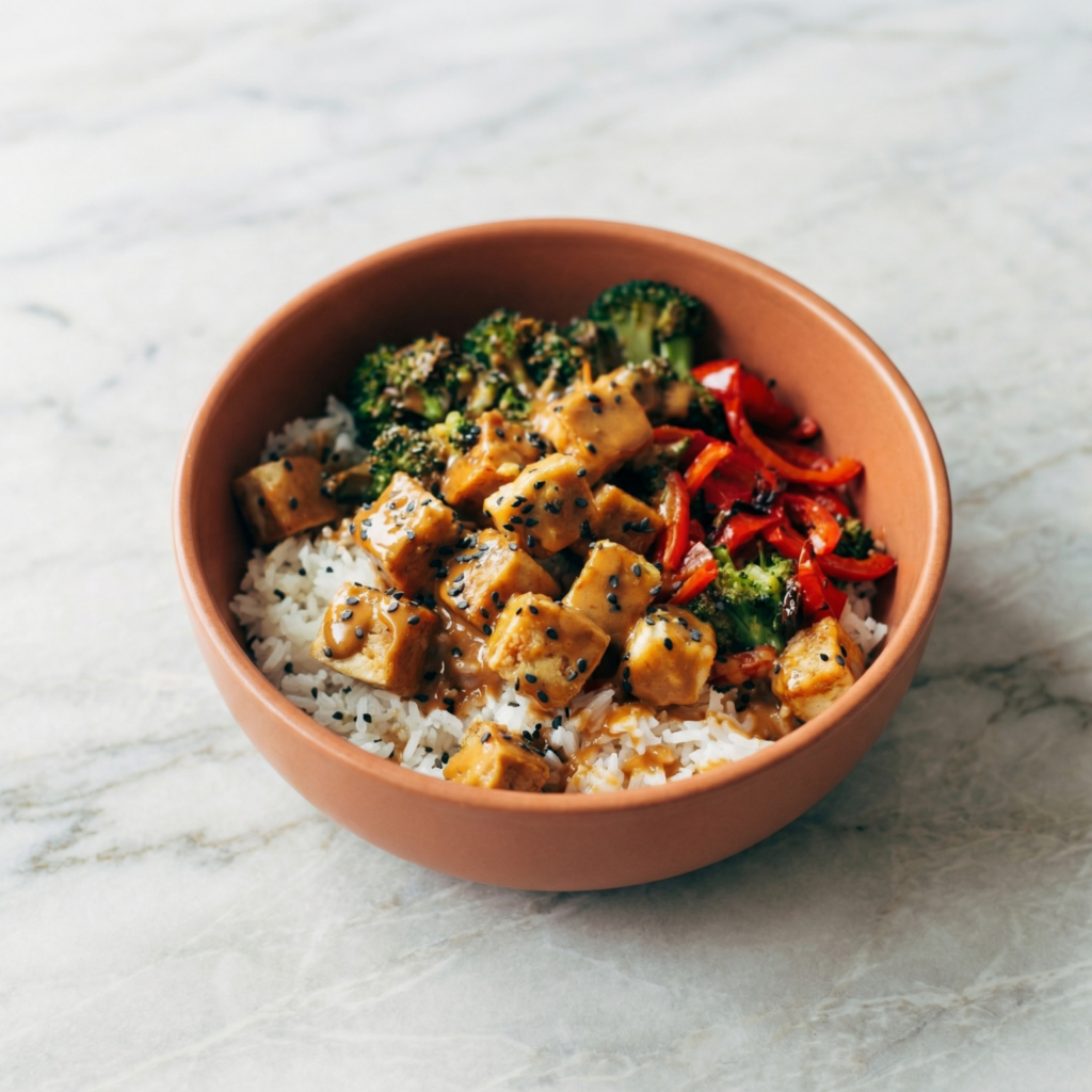 Bold, Creamy & Satisfyingly Spicy: The Ultimate Spicy Peanut Butter Tofu Bowl