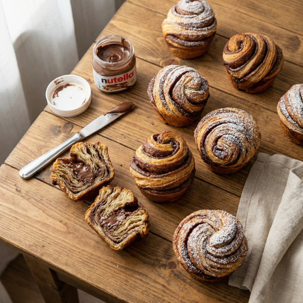 Flaky Meets Fudgy: How to Make Irresistible Nutella Cruffins at Home